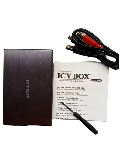 ICY BOX IB-231 Externes Gehäuse für 2.5" SATA HDD Festplatte USB Grau