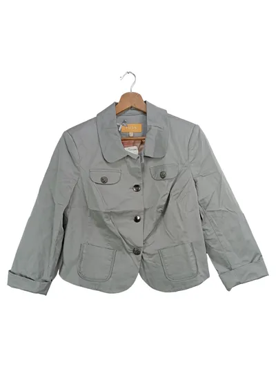 BiBA Damen Blazer Grau Gr. 38/M Klassisch Baumwolle Elasthan Frühjahr/Sommer