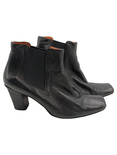 OXITALY Damen Stiefelette Gr. 38 Schwarz Elegant Modern Chelsea Boot
