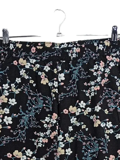 Q/S designed by Stoffhose Damen Blumenmuster Viskose Schwarz Gr. XS
