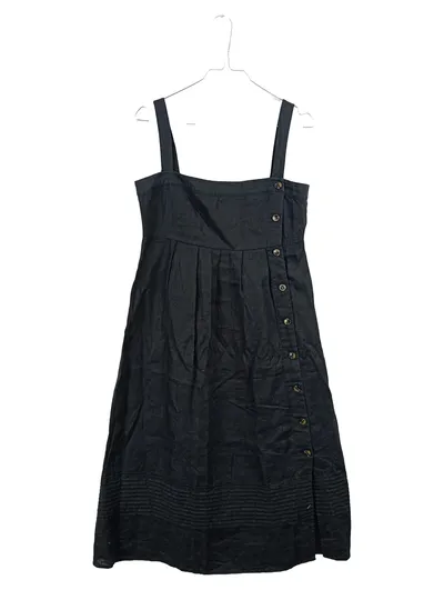 Iris & Ink Leinen Trägerkleid Midikleid Freizeitkleid S 36 Schwarz