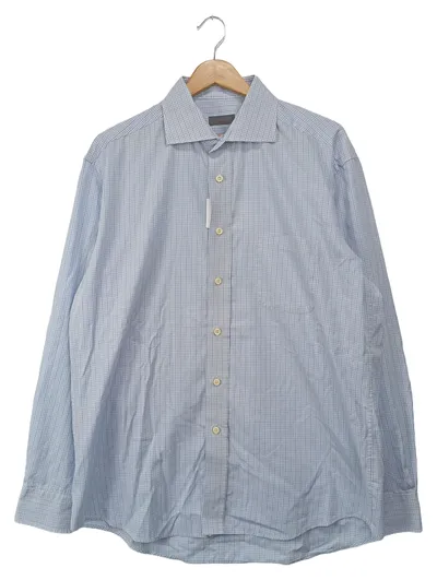 CINQUE Herren Business Hemd Gr. 50/L Blau Kariert Elegant Baumwolle