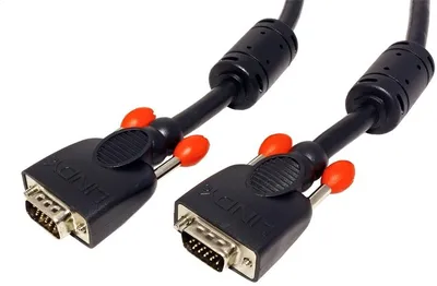 Lindy VGA Kabel Monitor Kabel Stecker zu Stecker Schwarz mit Ferritkern
