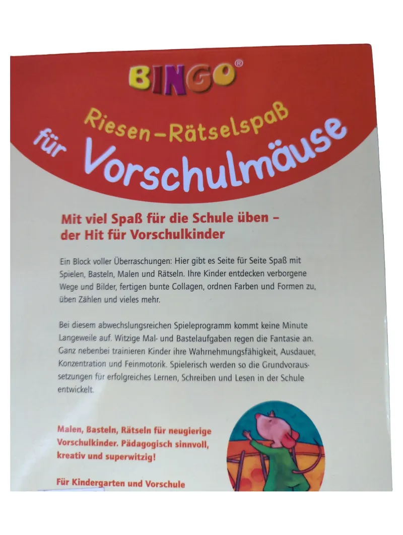 Ensslin BINGO! Riesen-Rätselspaß Vorschule Lernspiel Maus ab 4 J. 2