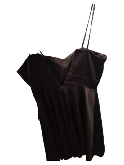 Vera Mont Cocktailkleid Damen Gr. 34 XS Schwarz Satin Spitze Elegant