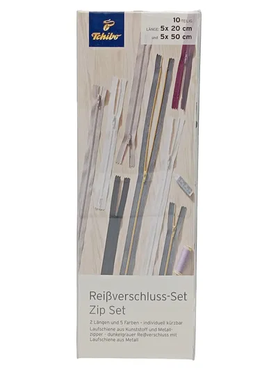 Tchibo Reißverschluss-Set Zip Set 10-teilig Nähzubehör Mehrfarbig 20cm 50cm