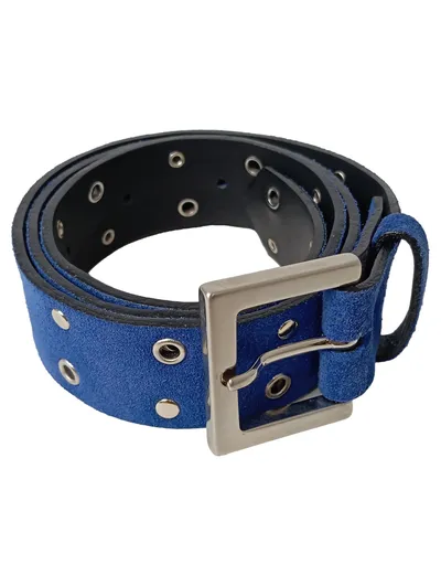 ICEBERG Damen Gürtel Blau Größe 85 Casual Leder Accessoire