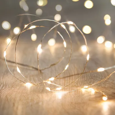 Lights4fun Lichterkette Silber Metall Minimalistisch Deko Beleuchtung