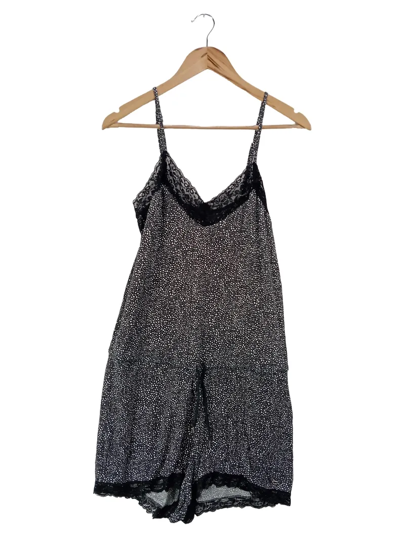 JETTE Jumpsuit Damen Gr. 40/L Schwarz Punkte Spitze Casual Modern 1