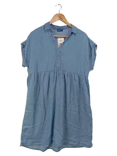 4 SEASONS Damen Jeanskleid Gr. 38/M Blau Casual Lyocell Midikleid