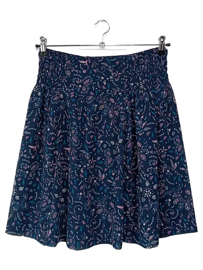 Caroll Damen Faltenrock Gr. 36/S Blau Floral Muster Elegant Bohemian Midi