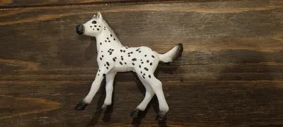 Schleich Fohlen Dalmatiner Pferd Spielfigur Weiß 8 cm