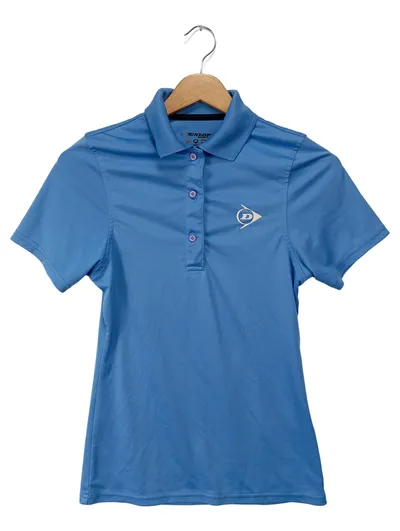 DUNLOP Damen Poloshirt Sportlich Blau Gr. 34/XS Kurzarm