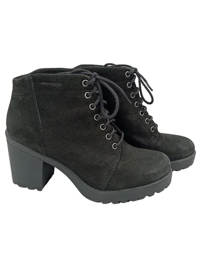 VAGABOND Stiefelette Damen Gr. 37 Schwarz Wildleder Schnürung Nieten