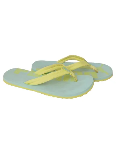 PUMA Damen Badeschuhe Flip Flops Gr. 41 Blau Gelb Sportlich Freizeit