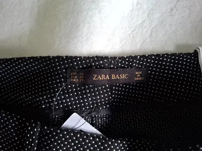 ZARA BASIC Damen Anzughose Gr. 36 Schwarz Gepunktet Business