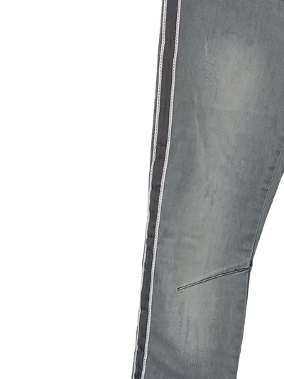 Laufsteg München Damen Skinny Jeans Grau Seitenstreifen Gr. S/36