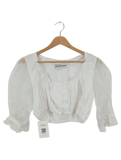 Isar Trachten Damen Trachtenbluse Weiß Gr. 38 Traditionell Spitze