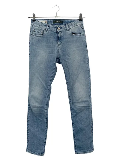 REPLAY Damen Jeans Regular Fit W26/34/XS Blau Stretch High Waist