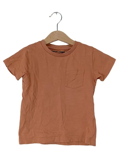 Next Kinder T-Shirt Gr. 98 Orange Baumwolle Brusttasche Basic