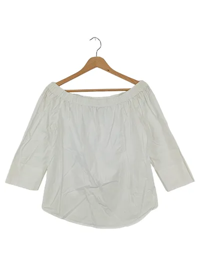 EMILY VAN DEN BERGH Damen Bluse 38/M Weiß Elegant Klassisch Off-Shoulder