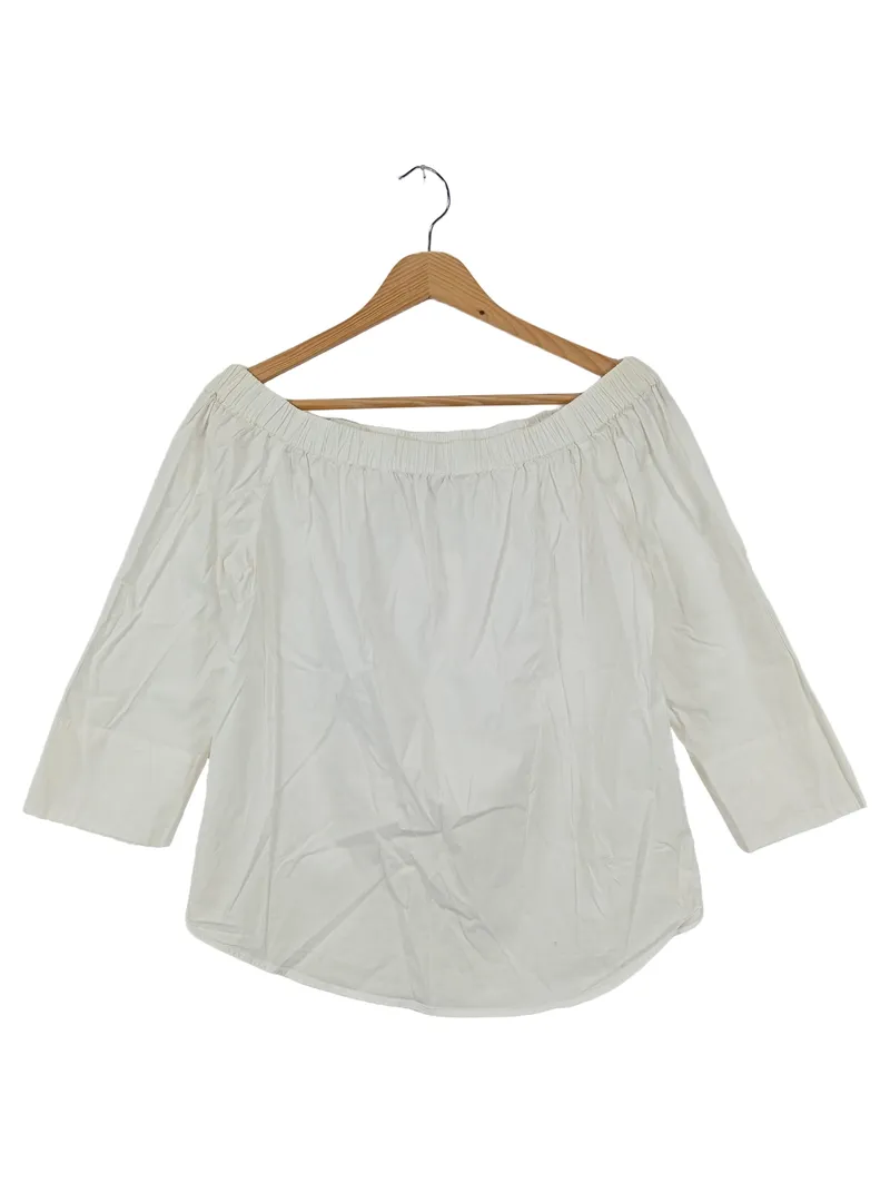 EMILY VAN DEN BERGH Damen Bluse 38/M Weiß Elegant Klassisch Off-Shoulder 1