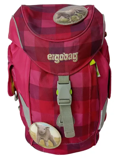 ERGOBAG Schulranzen Kinder Rot Kariert Pferd Kuh Ranzen Schultasche