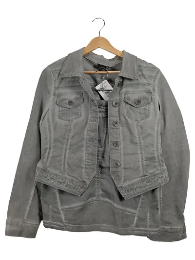 Dreamstar Damen Cord Set Jacke & Rock Grau Gr. 38/M Spitzendetails