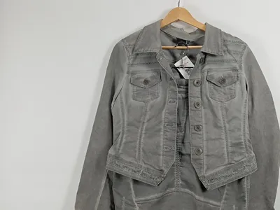 Dreamstar Damen Cord Set Jacke & Rock Grau Gr. 38/M Spitzendetails