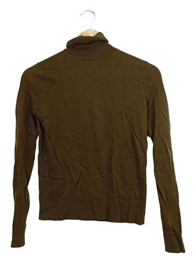 Massimo Dutti Rollkragen Pullover Damen Gr. 34 XS Oliv Basic Langarm Winter