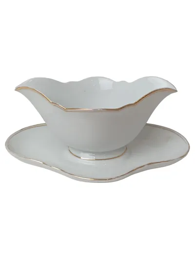 DüROCOR Sauciere Porzellan Weiß Goldrand Elegant Vintage Klassisch