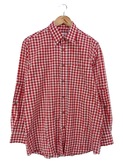FUCHS TRACHTENMODE Herren Trachtenhemd Kariert Rot Gr. 50/M Langarm