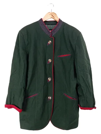 RESI HAMMERER Damen Trachtenjacke Gr. 40/L Grün Klassisch Traditionell Wolle
