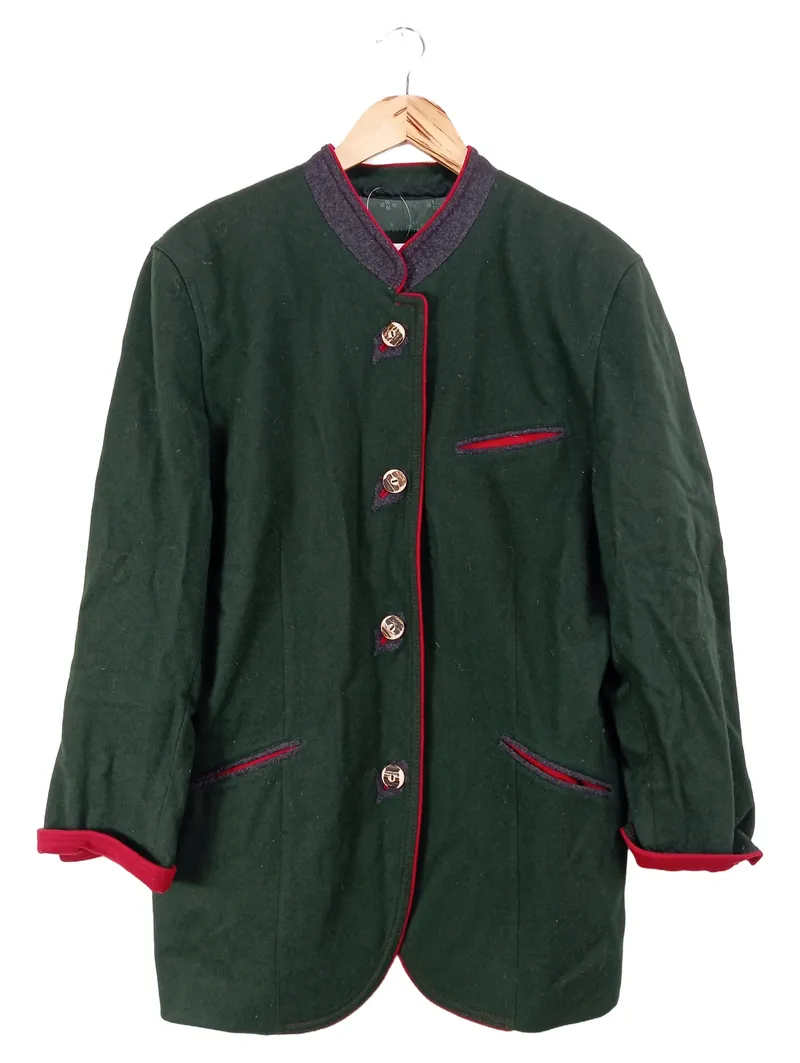 RESI HAMMERER Damen Trachtenjacke Gr. 40/L Grün Klassisch Traditionell Wolle 1