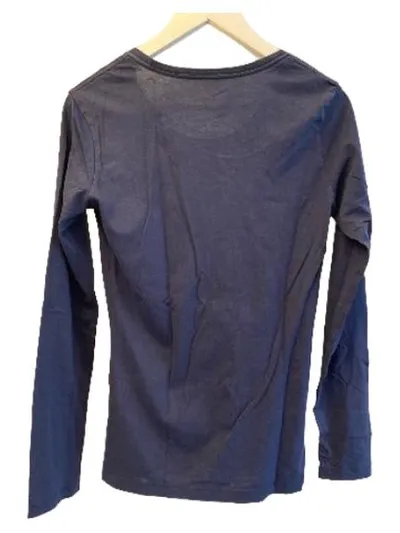 Salewa Damen Langarmshirt Gr. 38/M Blau Logo Outdoor Baumwolle