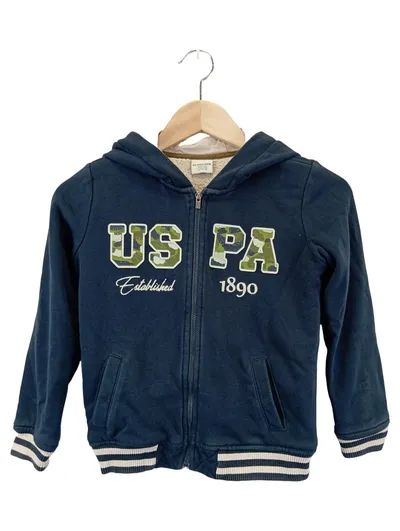 U.S. POLO ASSN. Kinder Sweatjacke Gr. 122/128 Blau Casual Kapuze