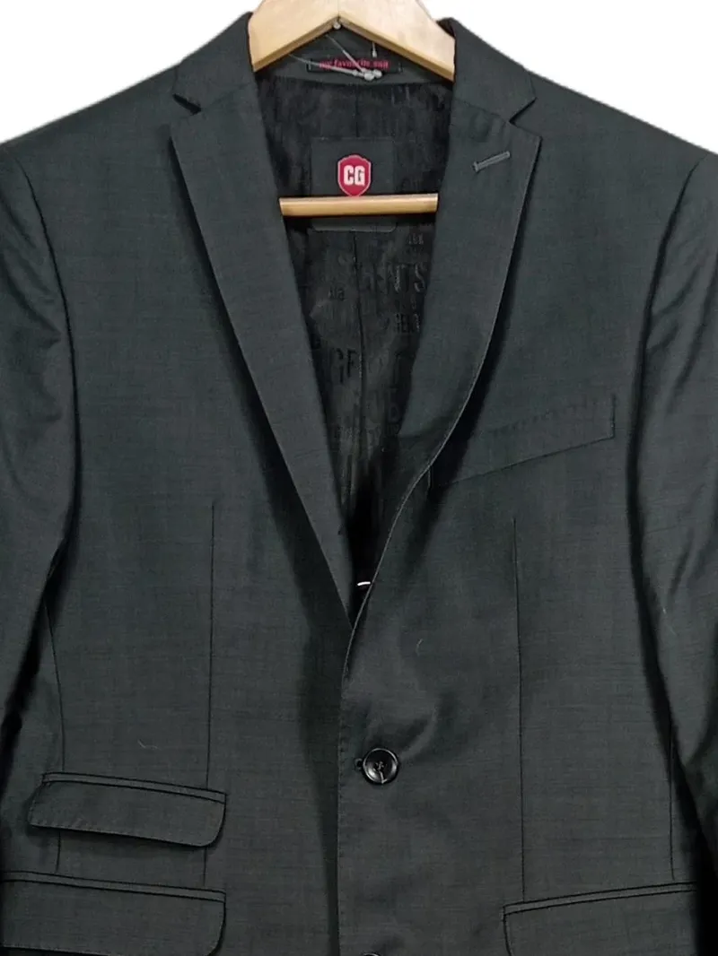 CG Club of Gents Herren Anzug Gr. 50 Grau Wolle Business Sakko Hose 2