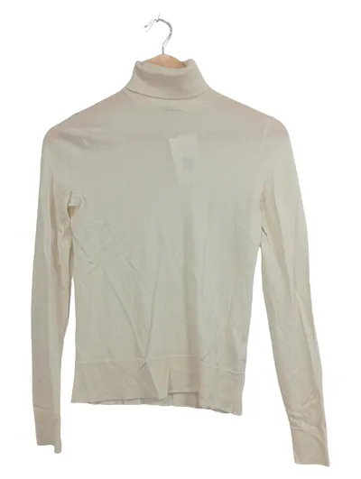 Massimo Dutti Damen Rollkragen Pullover Wolle Kaschmir Beige Gr. 34 XS Basic