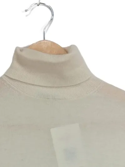 Massimo Dutti Damen Rollkragen Pullover Wolle Kaschmir Beige Gr. 34 XS Basic