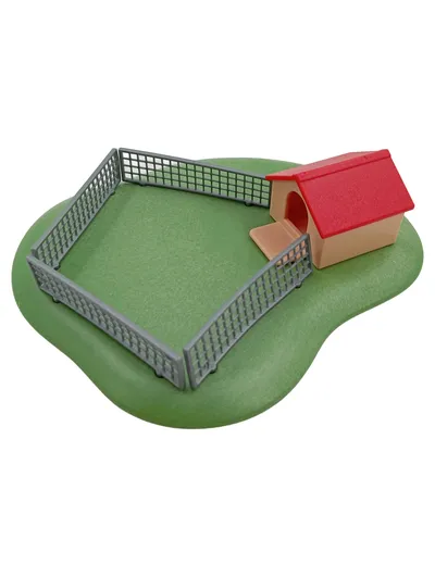 PLAYMOBIL Hundehütte mit Zaun Spielfigur Zubehör Mehrfarbig Kinder