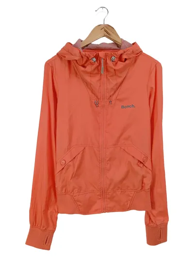 BENCH Damen Sweatjacke Gr. 36/S Orange Kapuze Reißverschluss Sportlich