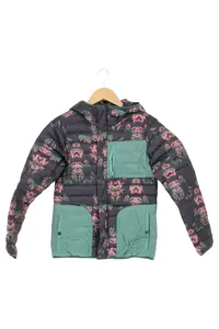 BURTON Damen Steppjacke XS 34 Mehrfarbig Floral Outdoor Kapuze 1