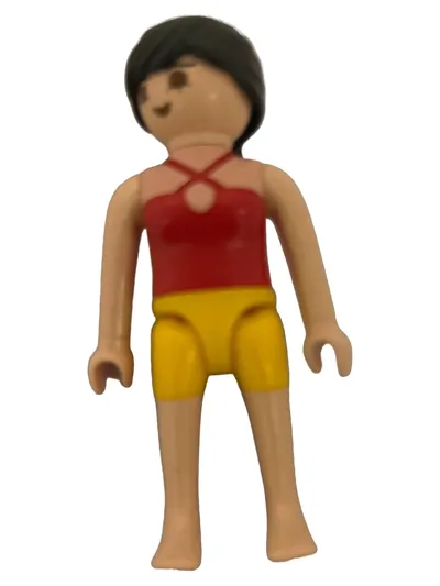 Playmobil Mädchen Figur Spielfigur Badeanzug Rot Gelb Strand Sommer