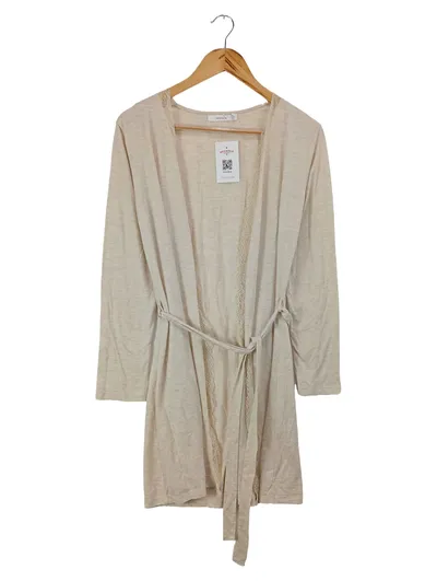 WOMENS SECRET Damen Morgenmantel Beige Gr. 38/M Elegant Viskose