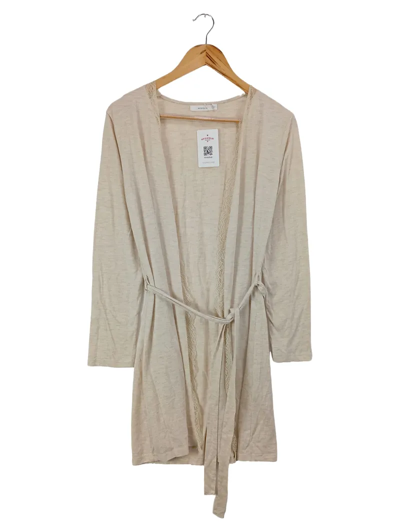 WOMENS SECRET Damen Morgenmantel Beige Gr. 38/M Elegant Viskose 1