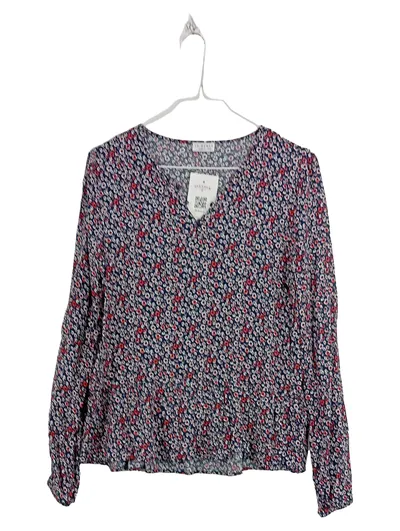re.draft Damen Bluse Gr. 36 Blumenmuster Langarm Viskose Mehrfarbig