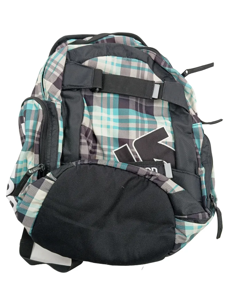 Burton Rucksack Kariert Türkis Grau Schwarz Streetwear Daypack 1