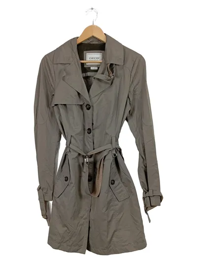Geox Respira Damen Trenchcoat Gr. 38 Grau Klassisch Mantel Jacke