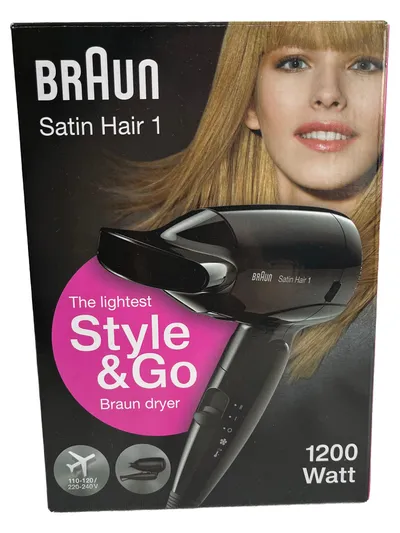 Braun HD130 Haartrockner Föhn Reisefön 1200W Schwarz