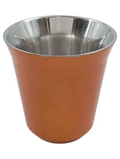 NESPRESSO Eiskübel Orange Metall Edelstahl Eiswürfelbehälter Party